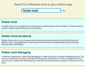 Wikipedia search widget ready for input!
